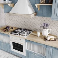 Голубая кухня в стиле прованс