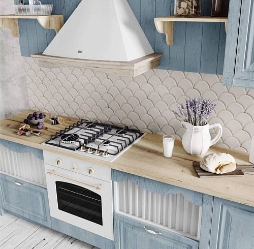 Голубая кухня в стиле прованс