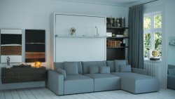 Шкаф-кровать для двоих с угловым диваном  41