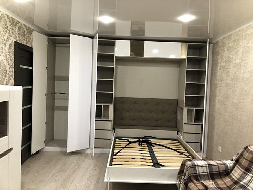 Шкаф-кровать  откидная светлая 25